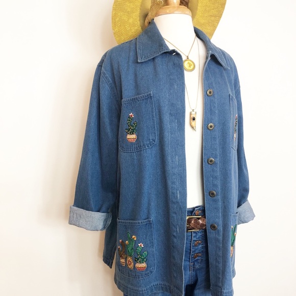 Vintage Jean Cactus Jacket • sz large - Picture 2 of 8